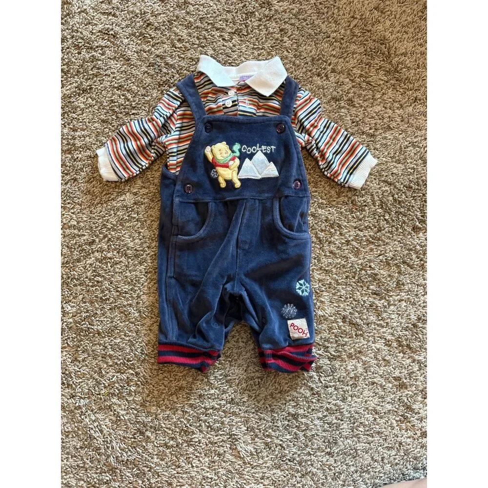 Vtg Winnie the Pooh winter overalls set